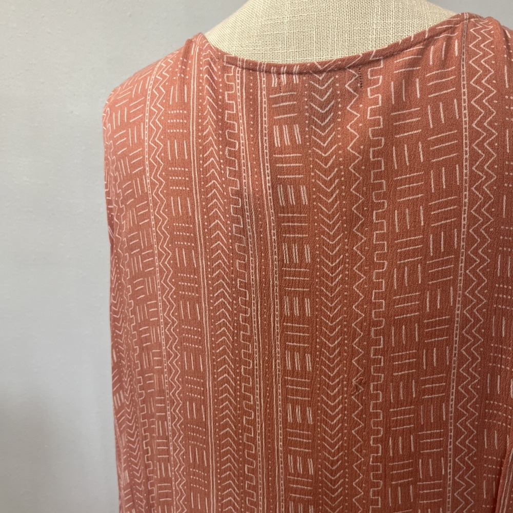 NWT Torrid Women's 5/6 Pink Mudcloth Kimono Rose Stripe 5X 6X Cardigan Coverup - Picture 3 of 8